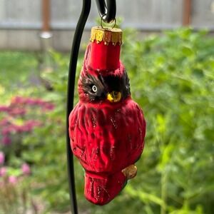 Unique Treasures Red Cardinal Glass Christmas Ornament
